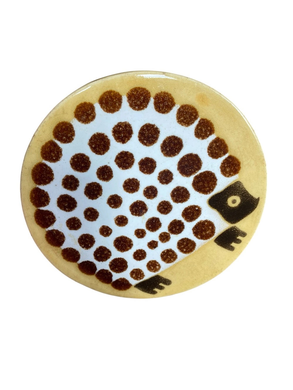Whimsical Vintage Xenia Taler Ceramic Trivet Wall Plaque Hedgehog Art Pottery 6"